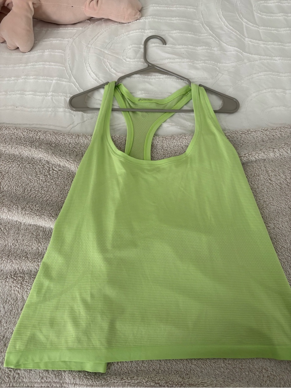 Lime green lululemon swiftly tank top